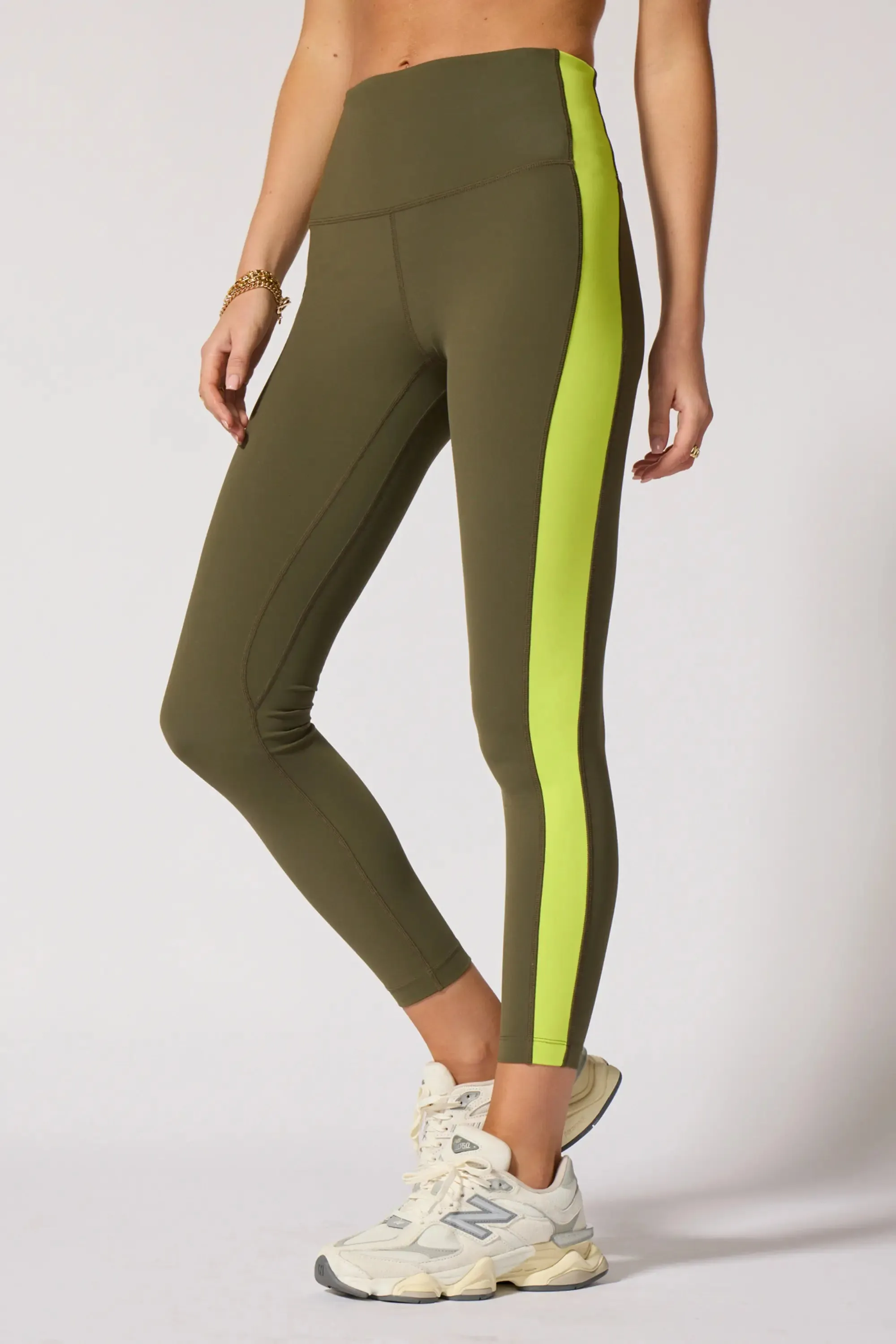 Sculpt Colour Blocked Legging - Ivy Green/Acid Lime sold by MPG