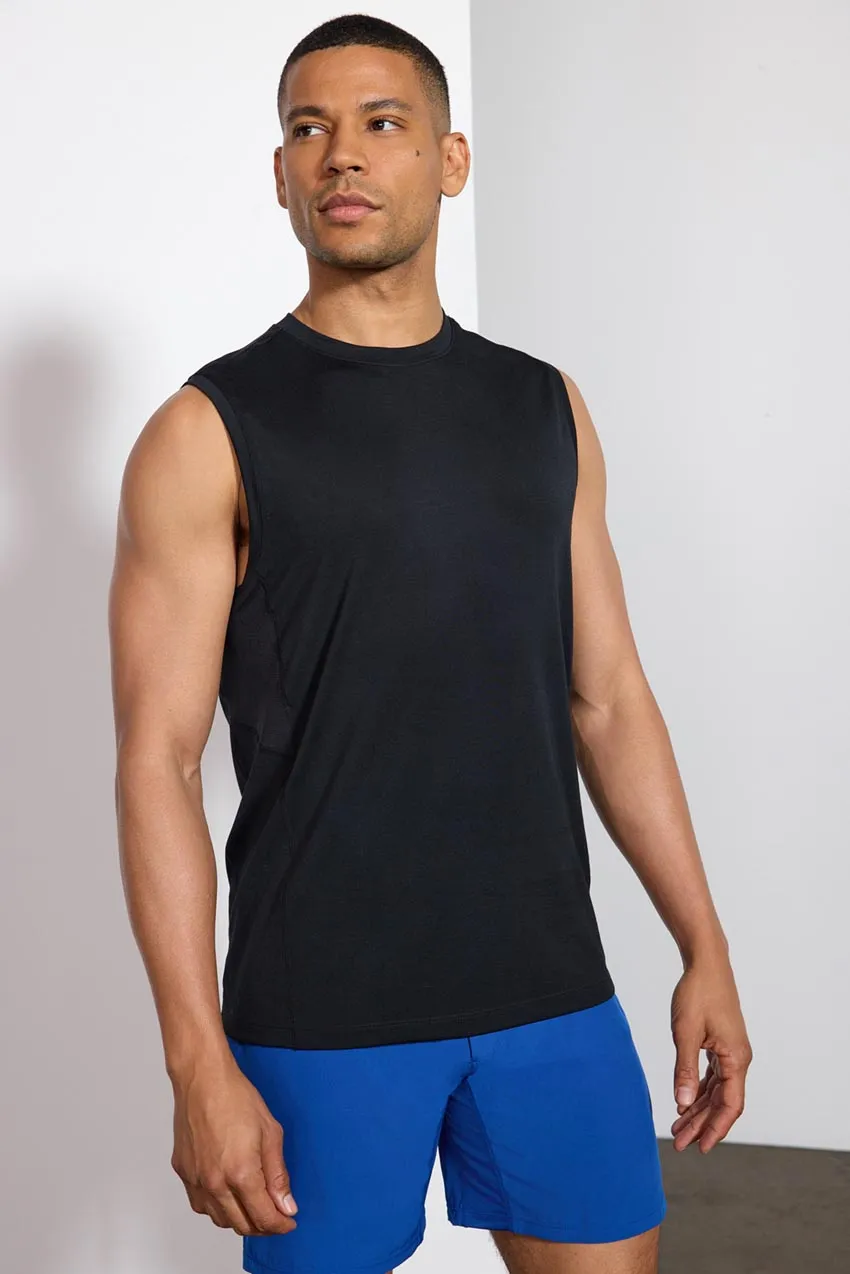 Performance Knit Tank with Mesh Panel - Black sold by MPG product image thumbnail 4