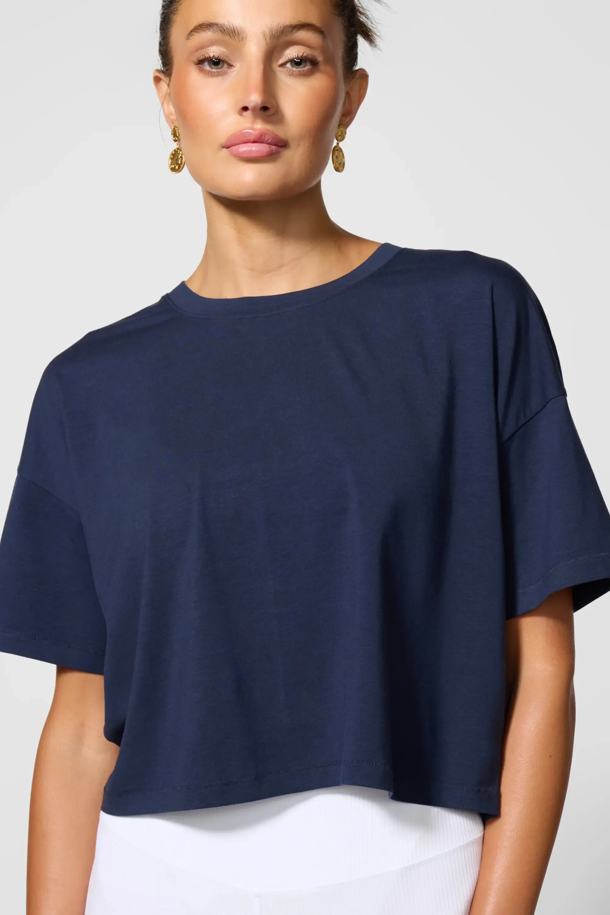 Pima Cotton Boyfriend Tee - Navy Blazer sold by MPG product image thumbnail 4