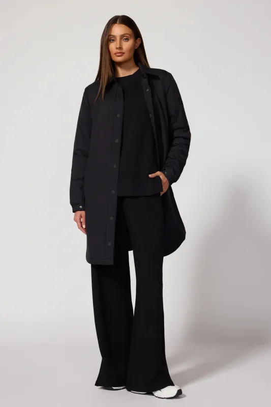 Captivate Longline Shirt Jacket - Black sold by MPG