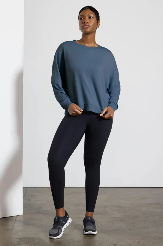 Cozy Fleece Relaxed Crew - Petrol Blue sold by MPG