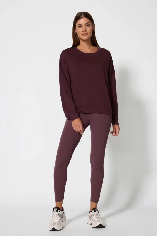 Cozy Fleece Relaxed Crew - Huckleberry sold by MPG