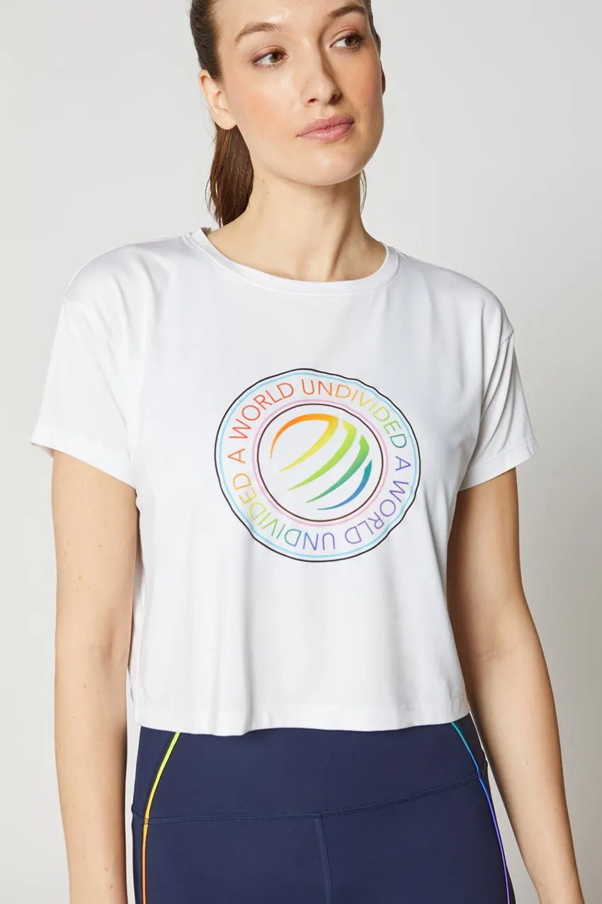 Janelle Semi-Cropped Melange T-Shirt - White sold by MPG product image thumbnail 5
