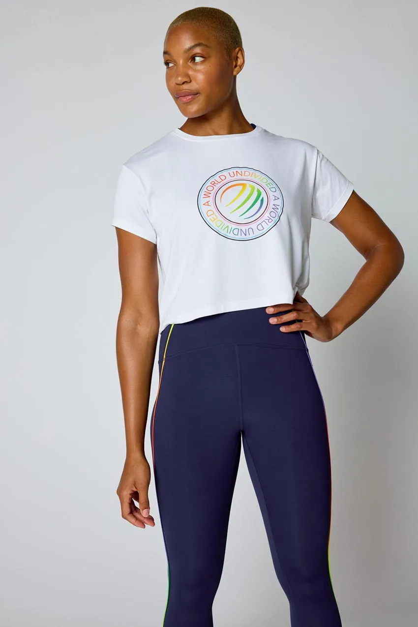 Janelle Semi-Cropped Melange T-Shirt - White sold by MPG product image thumbnail 3