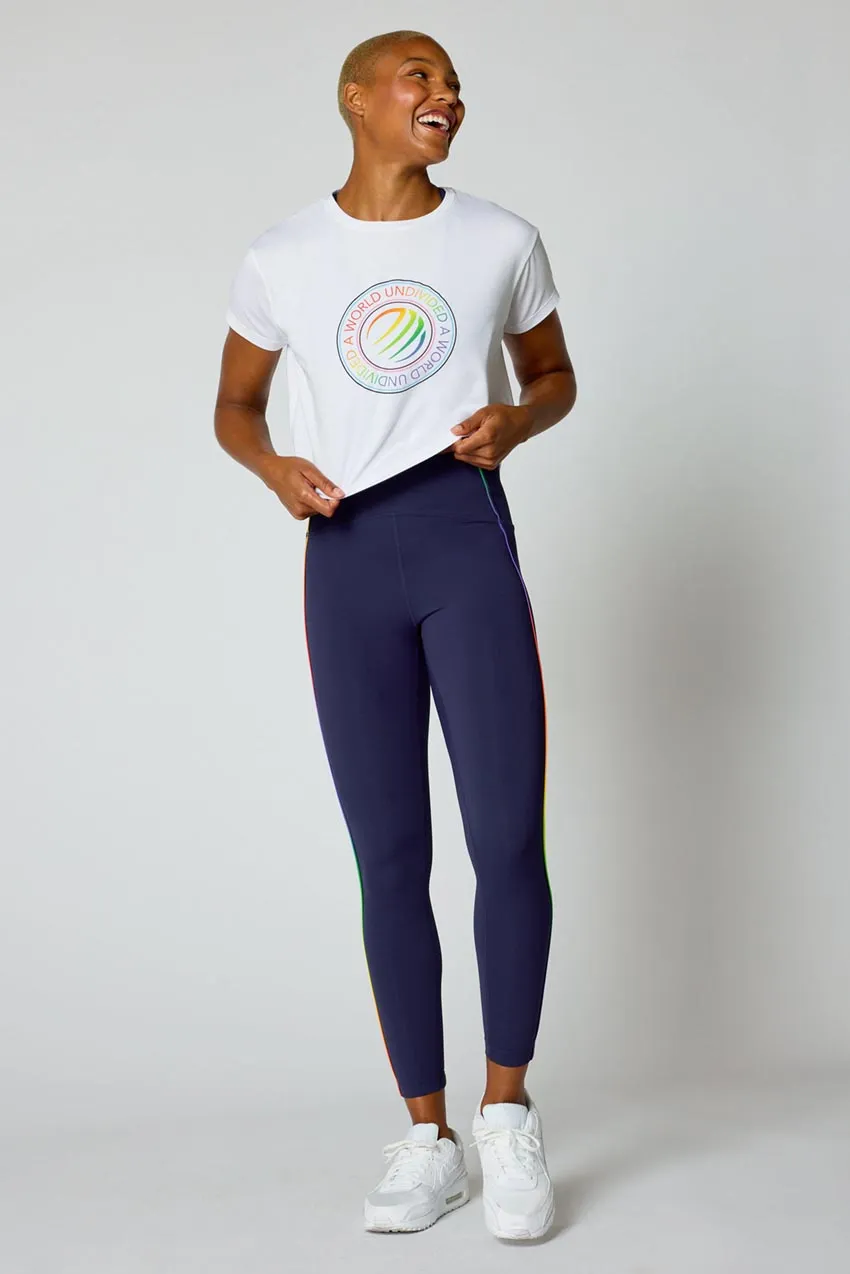 Janelle Semi-Cropped Melange T-Shirt - White sold by MPG product image thumbnail 4