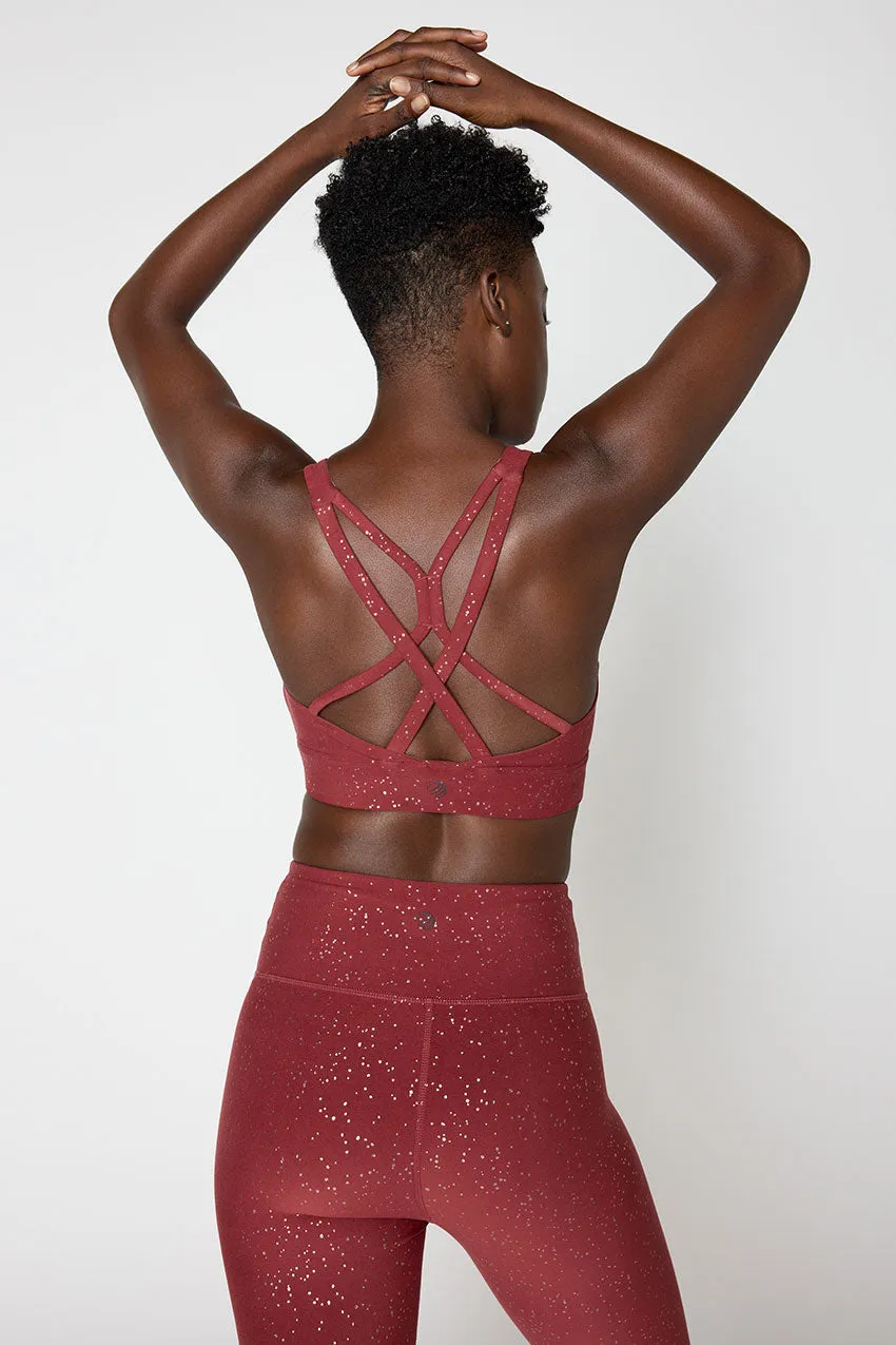 Explore Multi-Strap Glitz Print Sports Bra Peached sold by MPG product image thumbnail 4