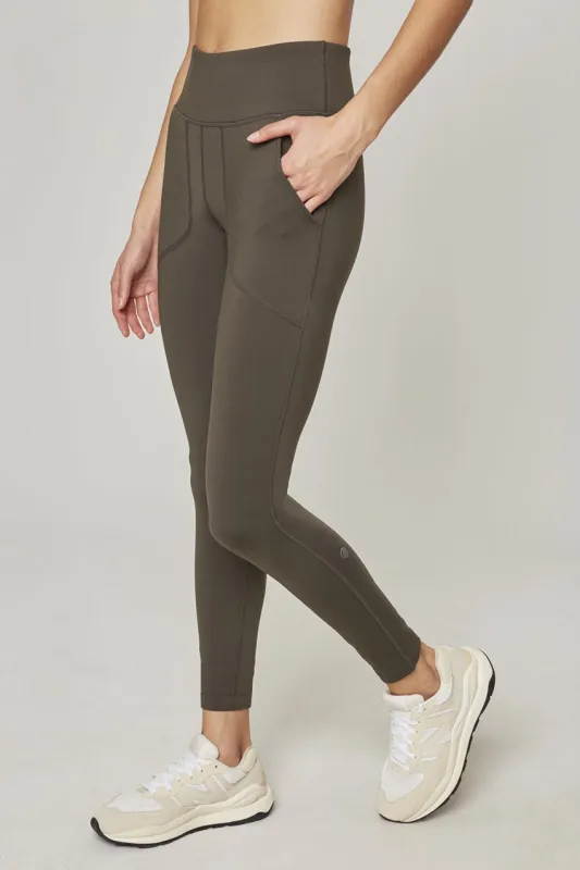 Explore Mid-Waisted 27" Thermal Legging - Moss sold by MPG