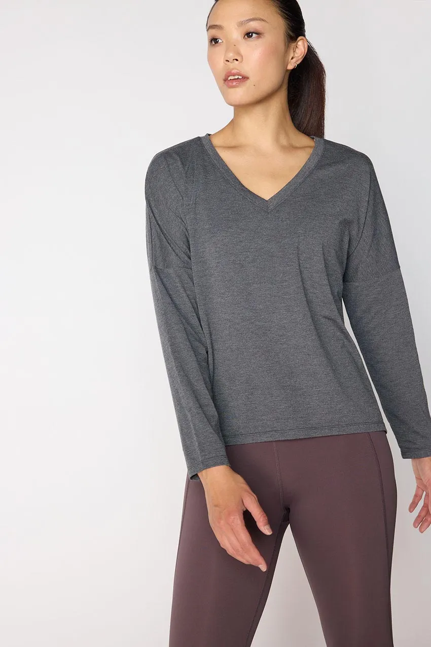 Dynamic V-Neck Relaxed Long Sleeve Shirt sold by MPG product image thumbnail 2