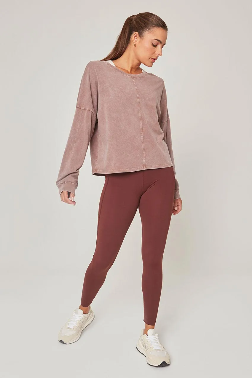 Calm Oversized Boxy Long Sleeve Top - Distressed Almond sold by MPG product image thumbnail 2