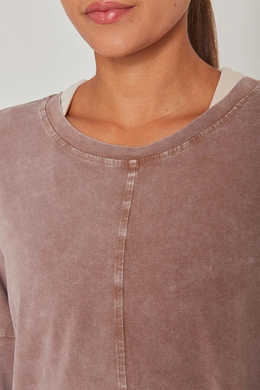 Calm Oversized Boxy Long Sleeve Top - Distressed Almond sold by MPG product image thumbnail 4