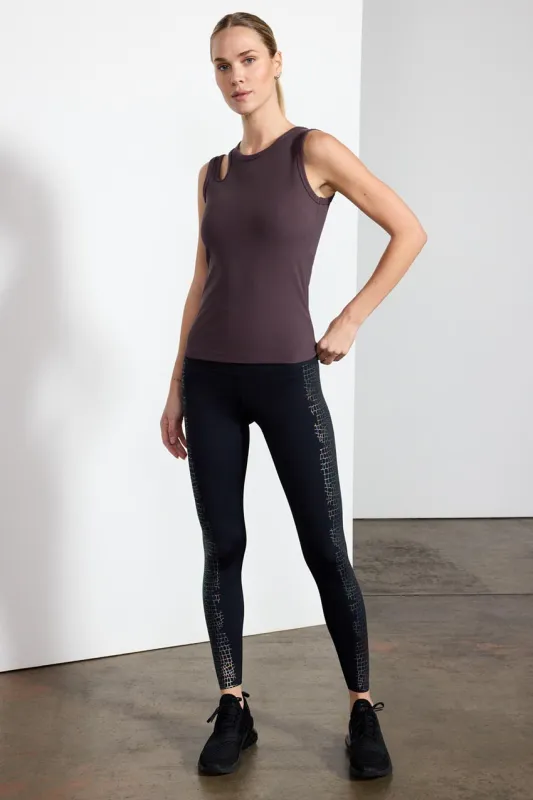 Poise Asymmetric Cut-Out Ribbed Tank Top sold by MPG