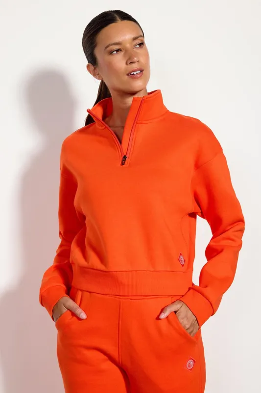 The Comfort Women’s 1/4 Zip Cropped Sweatshirt sold by MPG