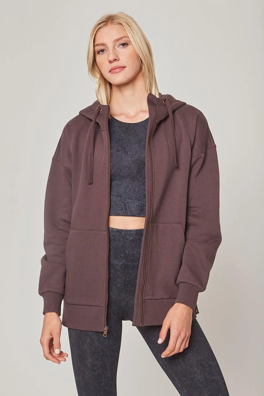 Ease Organic Cotton Oversized Zip-Up Hoodie - Shale sold by MPG product image thumbnail 4