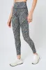 Explore High-Waisted Legging 25" - Navy/Gold Patchwork Print sold by MPG