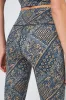 Explore High-Waisted Legging 25" - Navy/Gold Patchwork Print sold by MPG