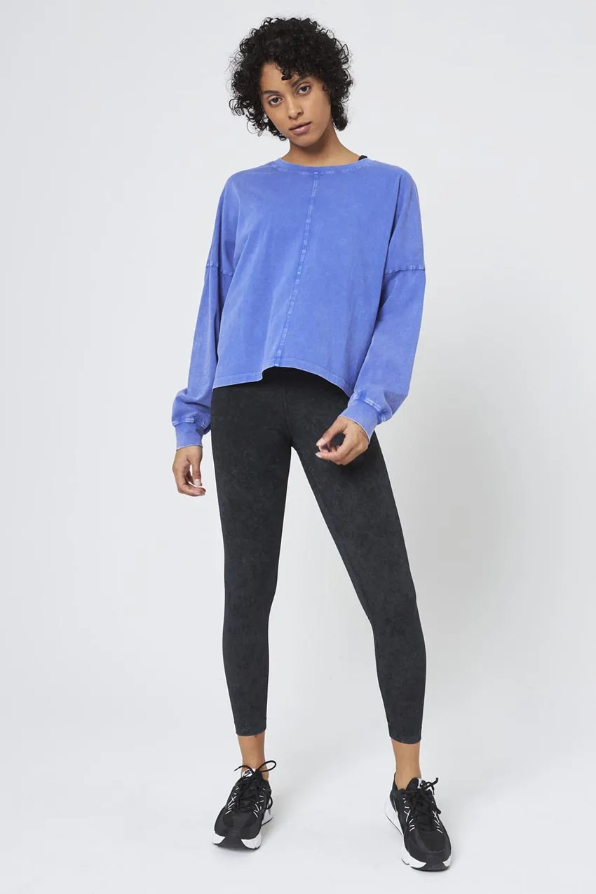 Calm Oversized Boxy Long Sleeve Top - Distressed Cobalt sold by MPG product image thumbnail 3