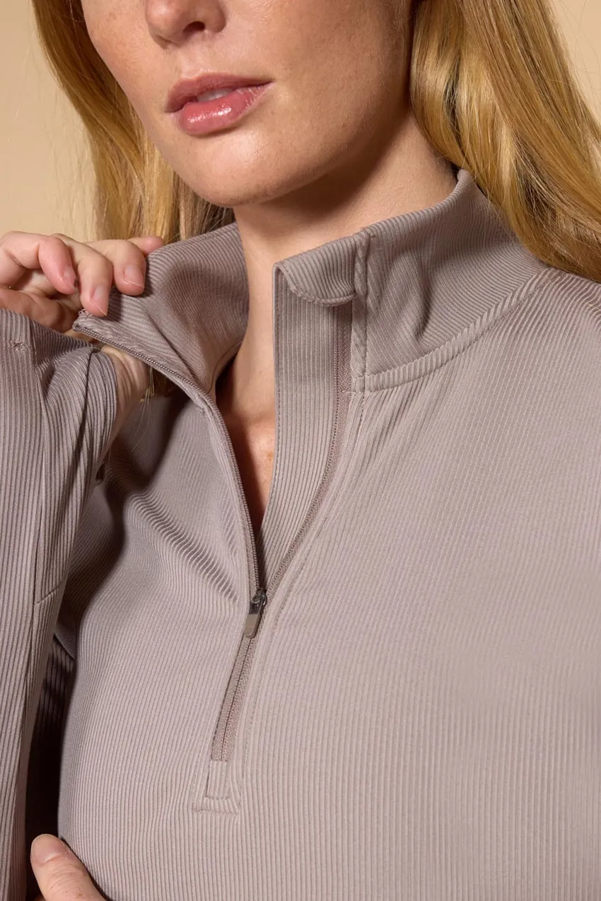 Poise Ribbed Half-Zip Long Sleeve Top sold by MPG product image thumbnail 5