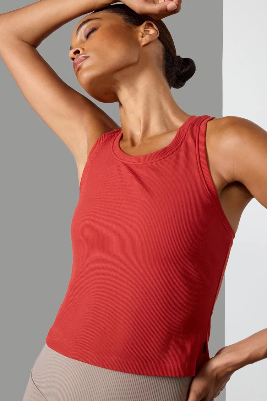 Poise Ribbed Crop Tank Top sold by MPG