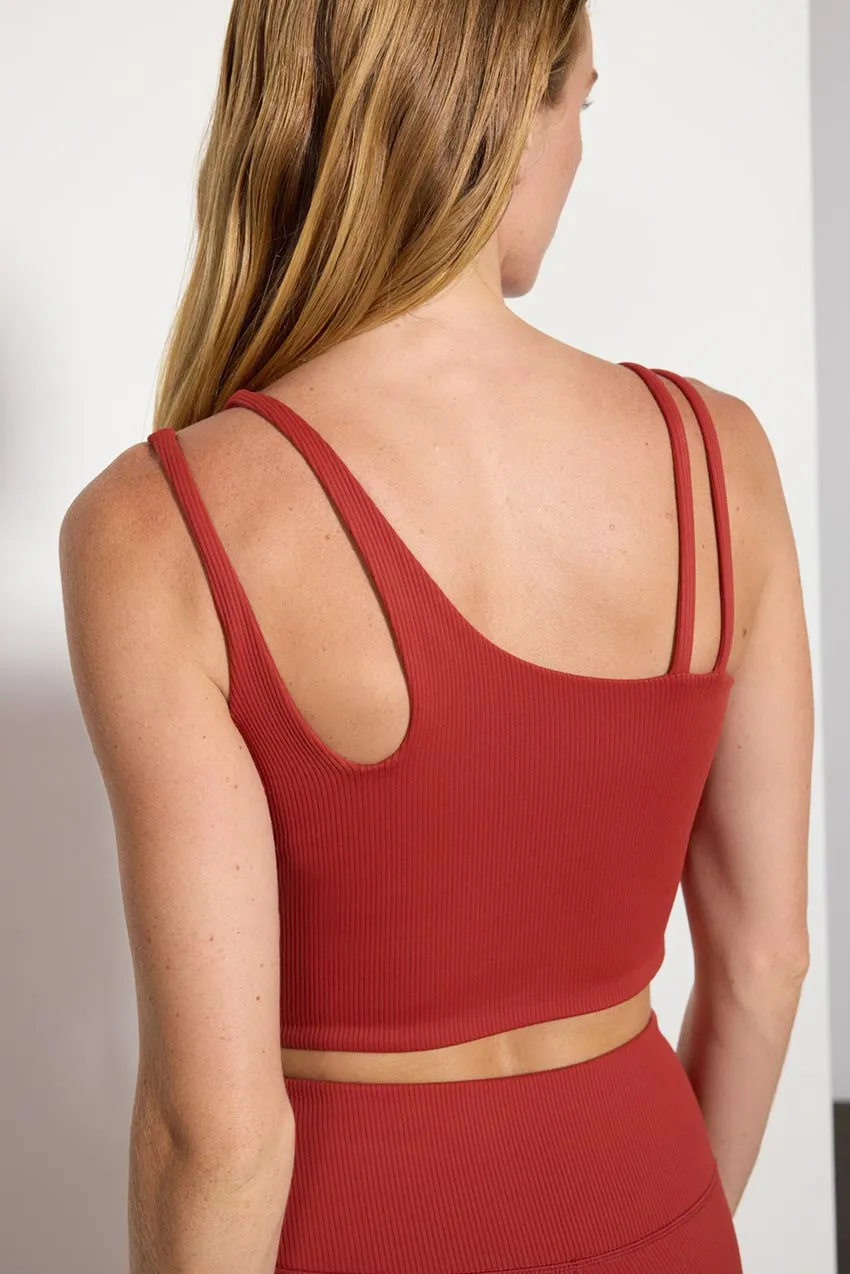 Effuse Asymmetric Light Support Sports Bra sold by MPG