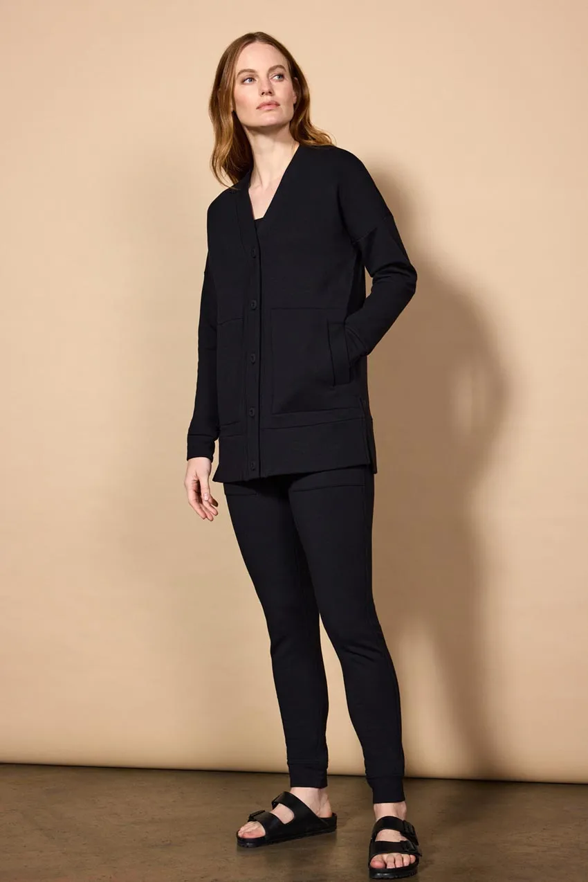 Serenity TENCEL™ Modal Split Hem Cardigan - Black sold by MPG product image thumbnail 2