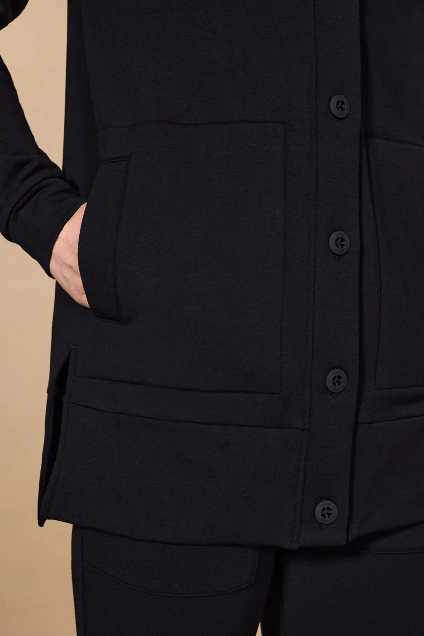Serenity TENCEL™ Modal Split Hem Cardigan - Black sold by MPG product image thumbnail 5