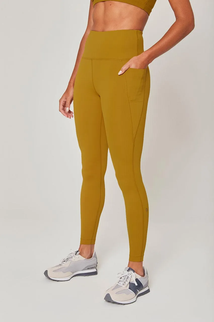 Vital High-Waisted 26" Side Pocket Legging - Old Gold sold by MPG