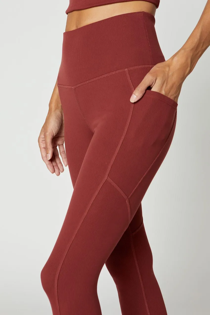 Remy High-Waisted Ribbed 7/8 Legging - Spice sold by MPG product image thumbnail 4
