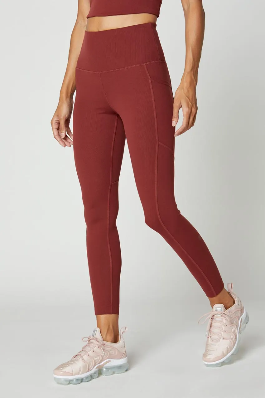 Remy High-Waisted Ribbed 7/8 Legging - Spice sold by MPG