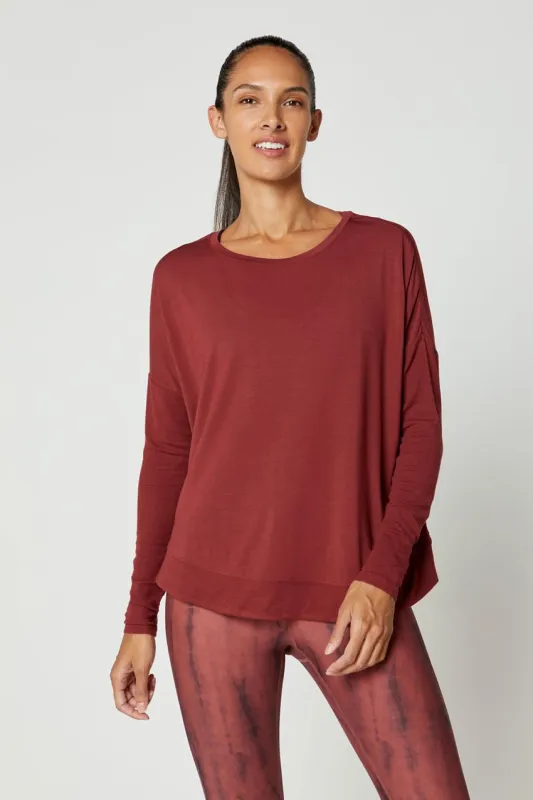 Catherine Breeze TENCEL™ Modal Long Sleeve Top - Spice sold by MPG