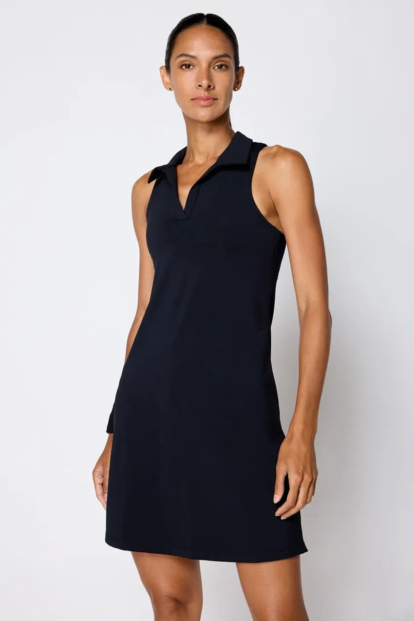 Vital Polo Racerback Dress with Bra Liner - Black sold by MPG
