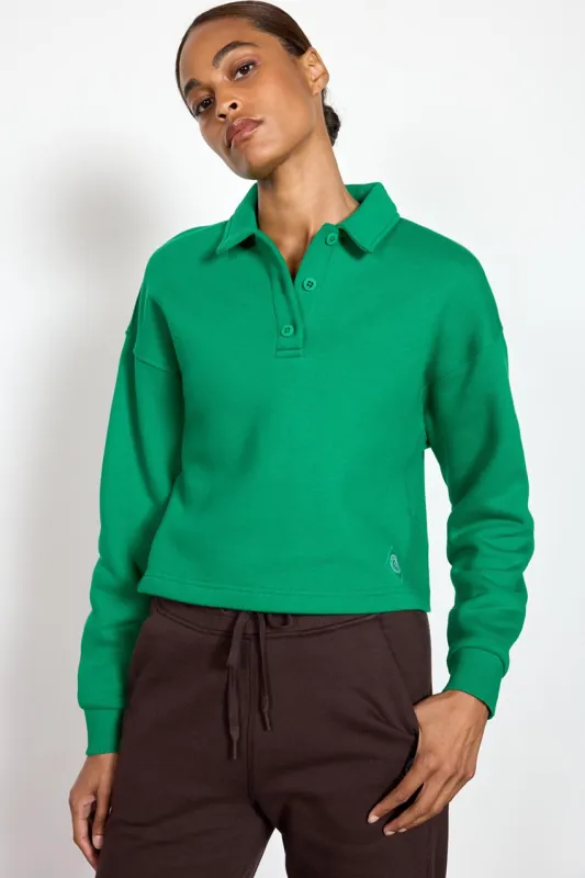 The Comfort Women’s Polo Sweatshirt - Abundant Green sold by MPG