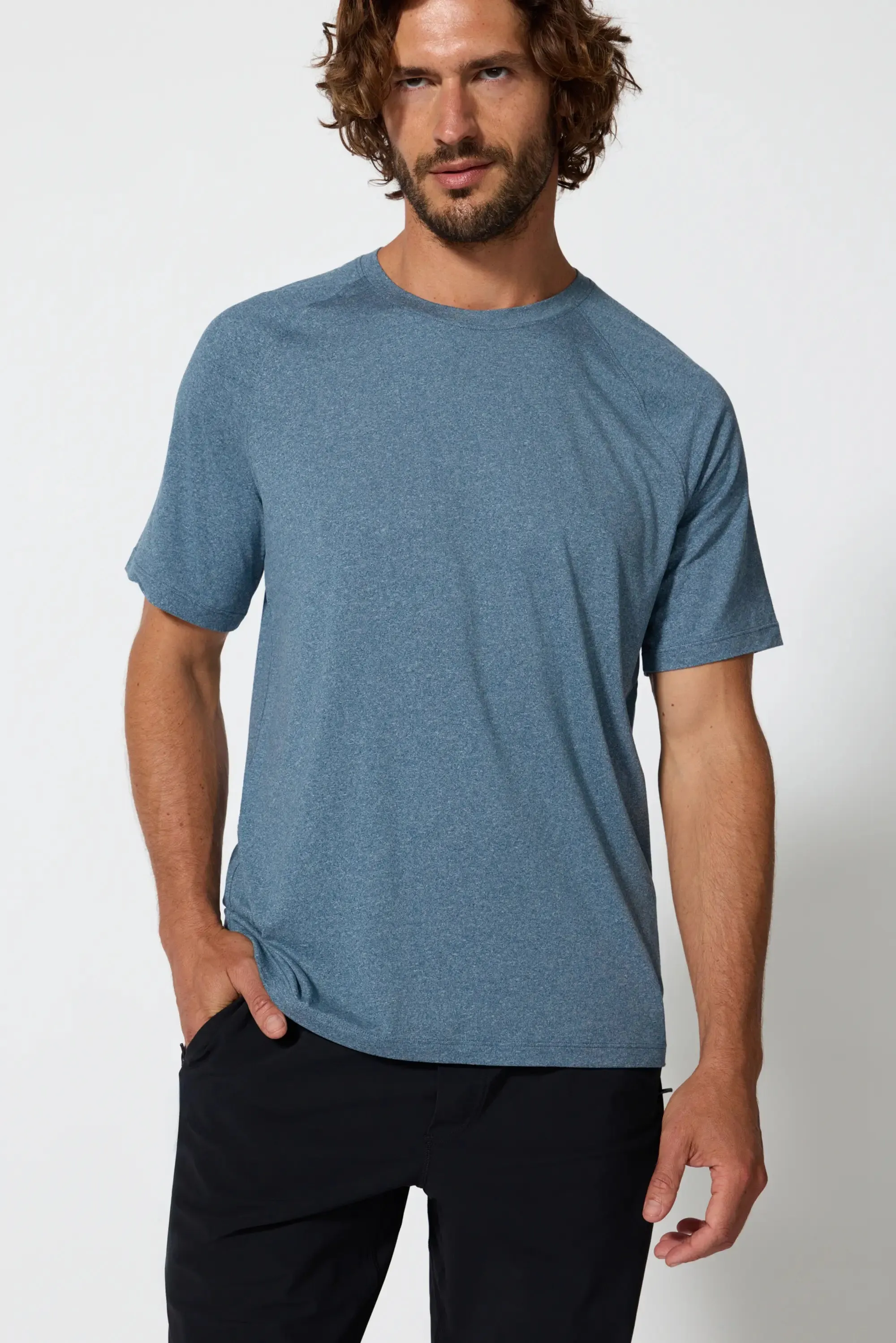 Pace Raglan Tech Tee - Htr Poseidon sold by MPG