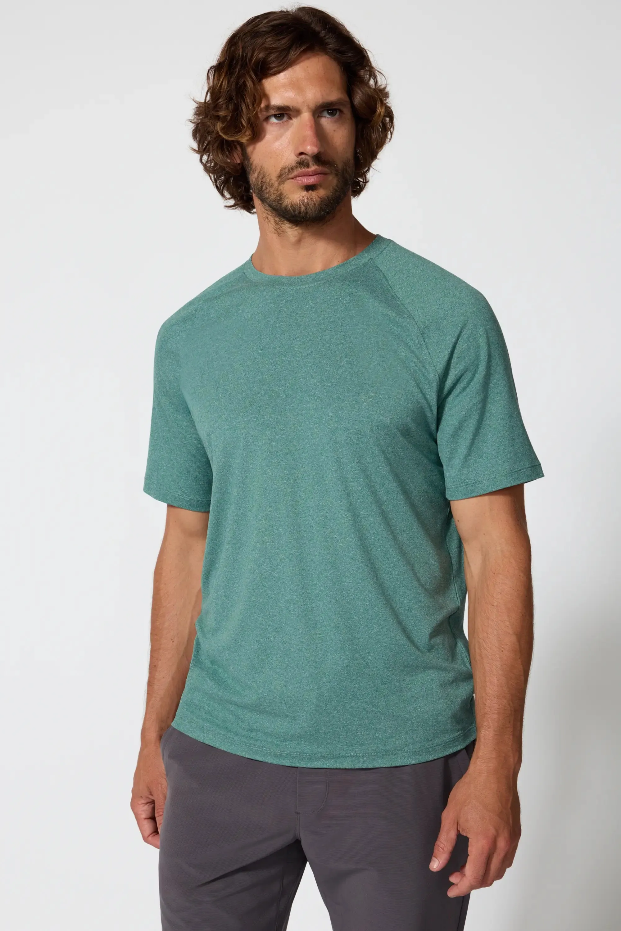 Pace Raglan Tech Tee - Htr Rain Forest sold by MPG