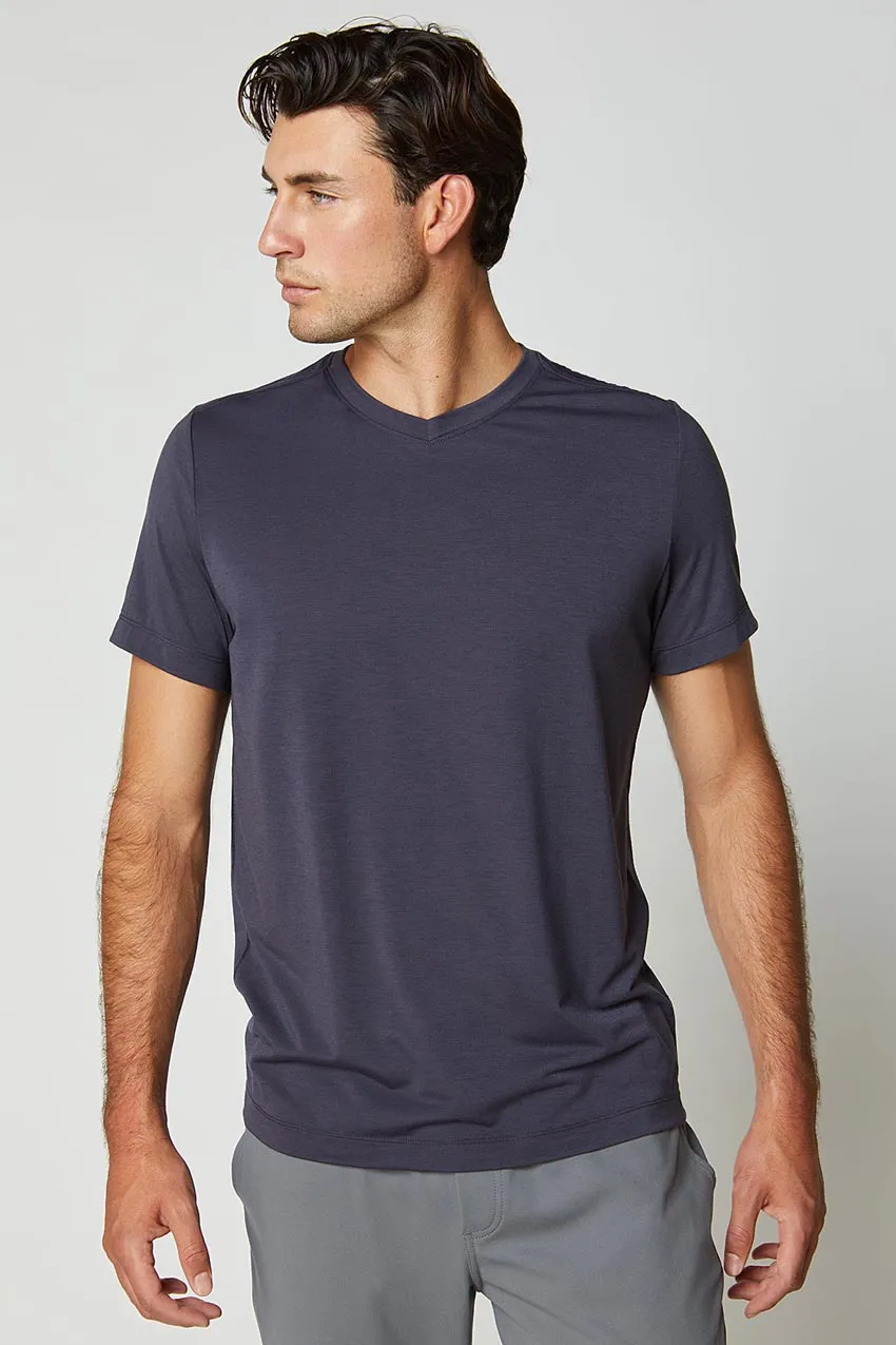 Dynamic Anti-Odor V-Neck Tee - Purple Charcoal sold by MPG