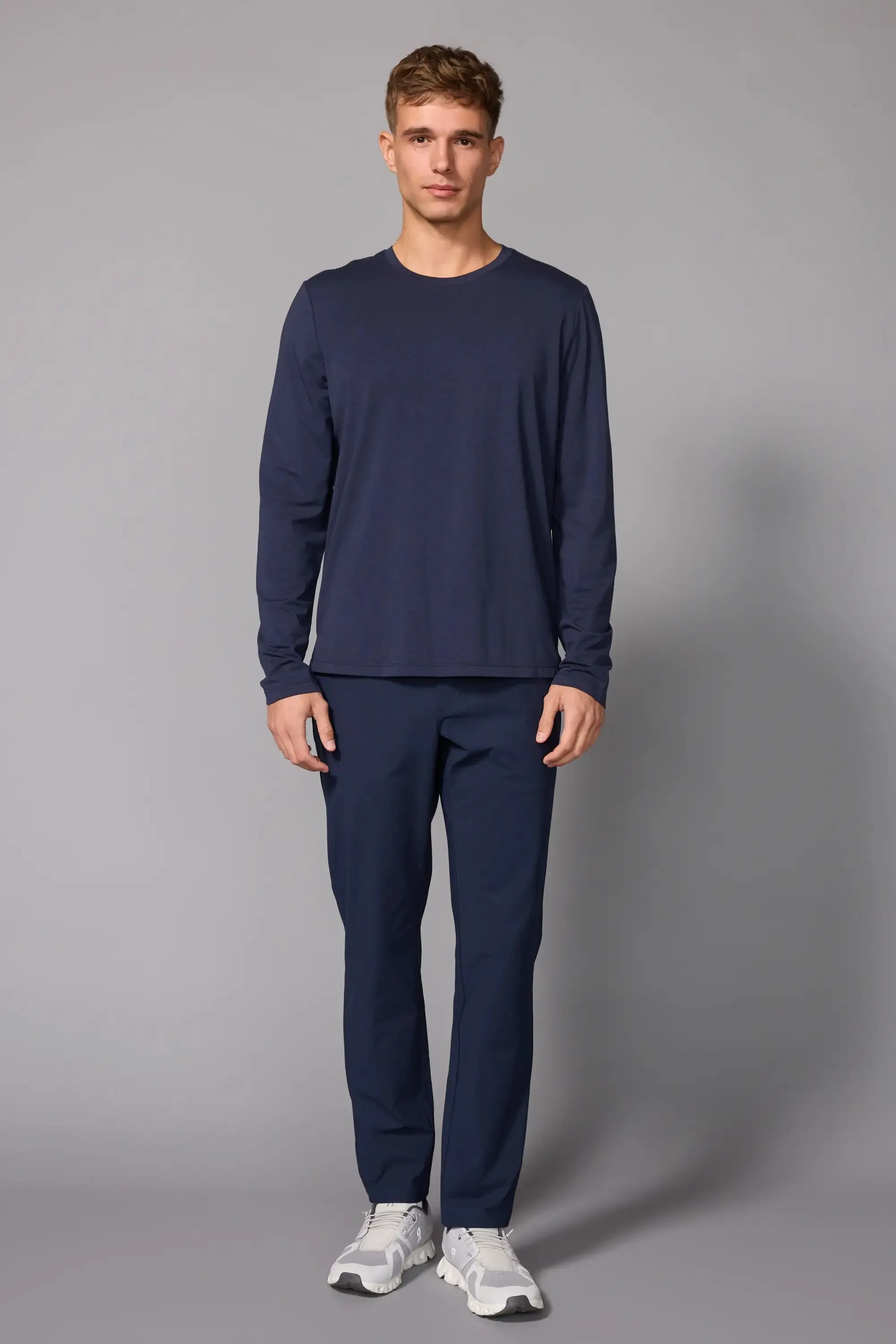 Pima Cotton Long Sleeve Tee - Navy Blazer sold by MPG product image thumbnail 2