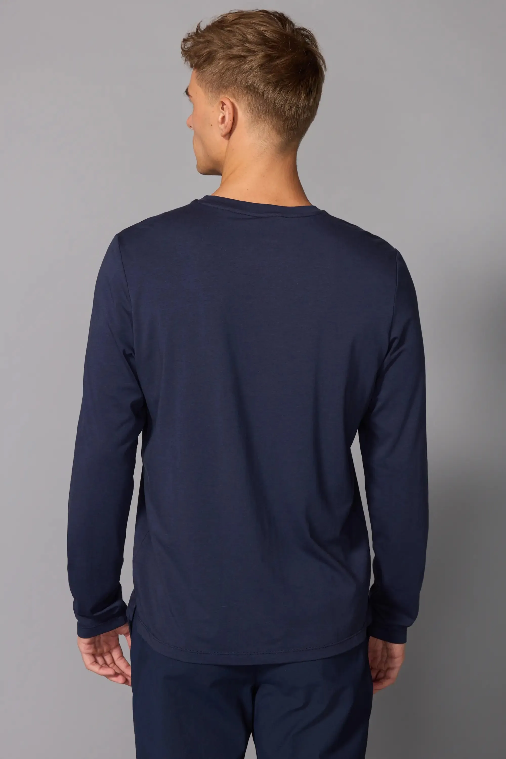Pima Cotton Long Sleeve Tee - Navy Blazer sold by MPG product image thumbnail 3