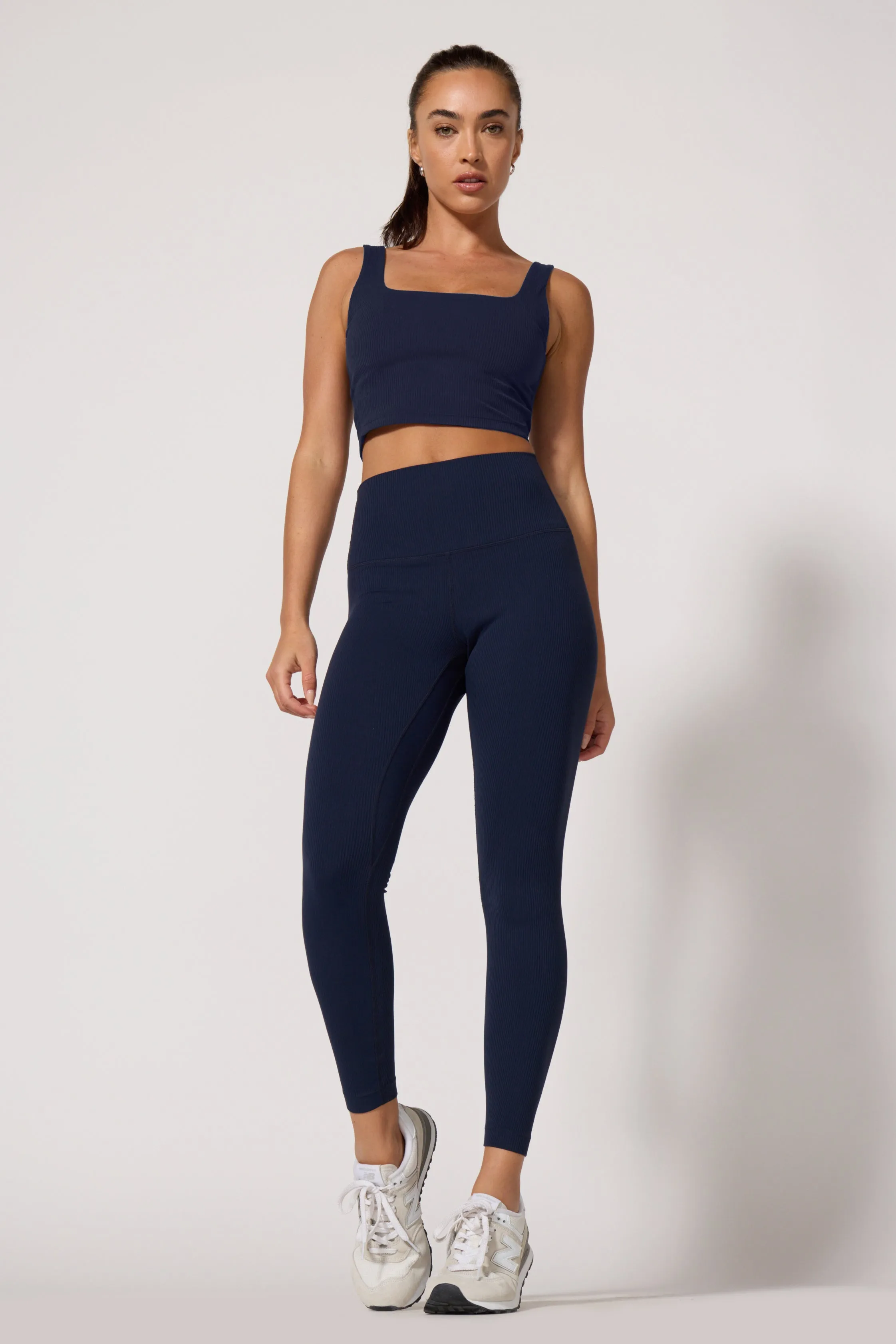 Ribbed Crop Tank with Support - Navy Blazer sold by MPG product image thumbnail 5