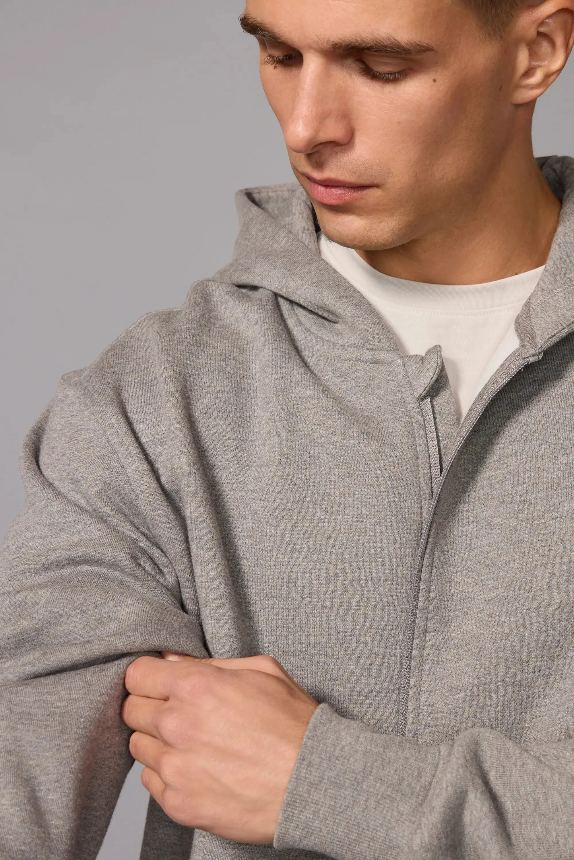 Men's Luxefleece Relaxed Zip-Up Hoodie - Htr Steel Grey sold by MPG product image thumbnail 3