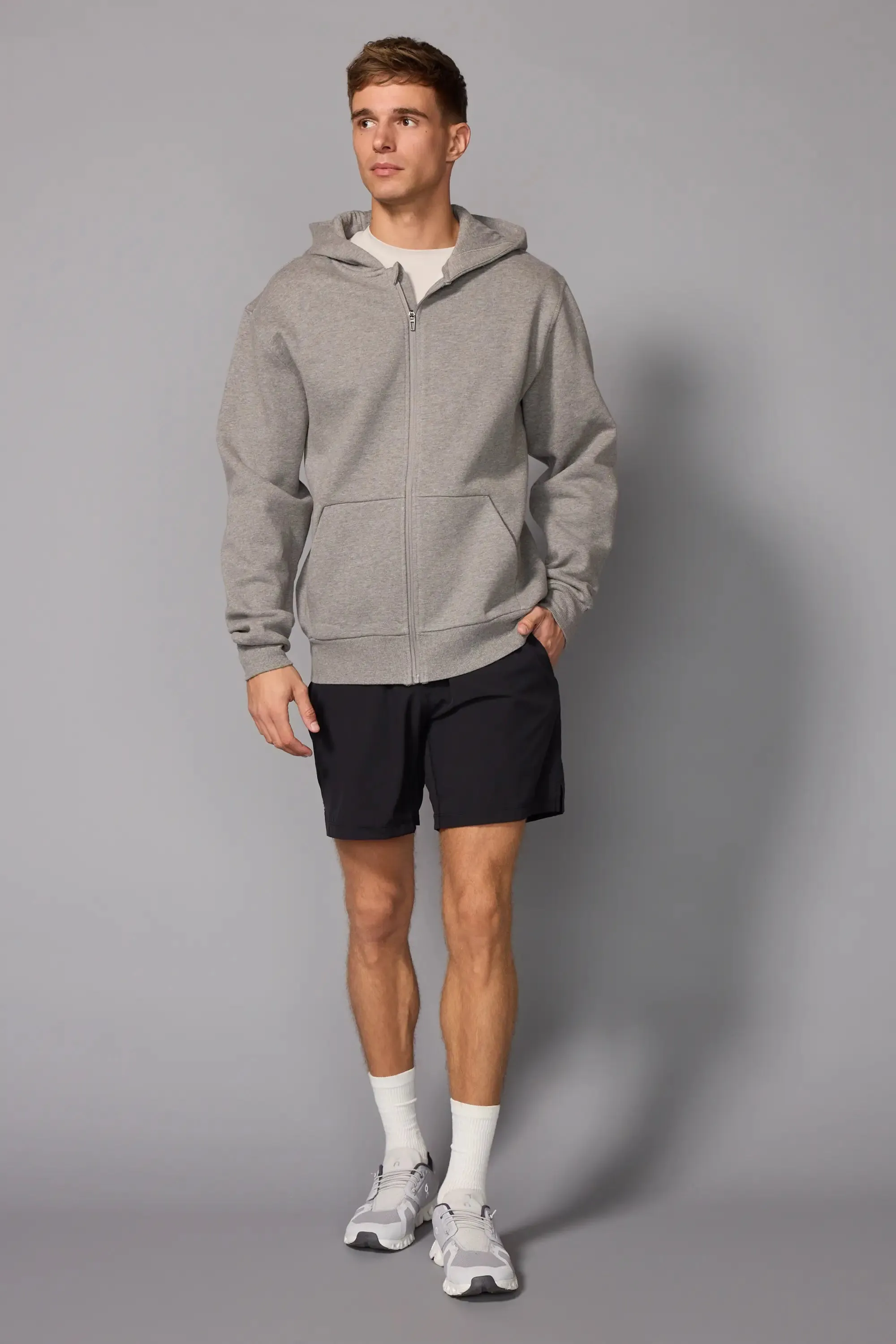 Men's Luxefleece Relaxed Zip-Up Hoodie - Htr Steel Grey sold by MPG