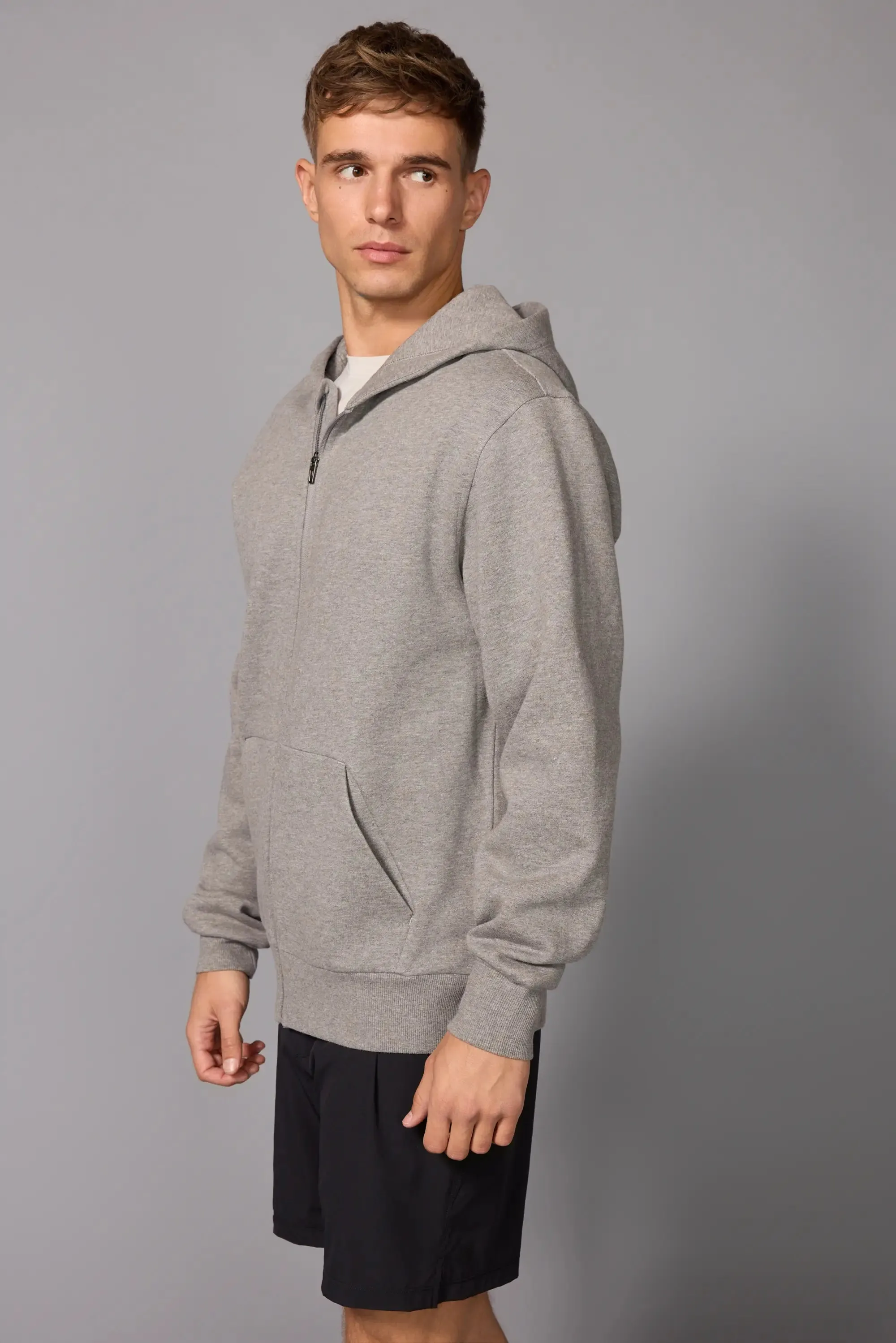Men's Luxefleece Relaxed Zip-Up Hoodie - Htr Steel Grey sold by MPG product image thumbnail 2