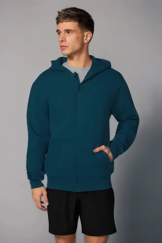 Men's Luxefleece Relaxed Zip-Up Hoodie - Reflecting Pond sold by MPG