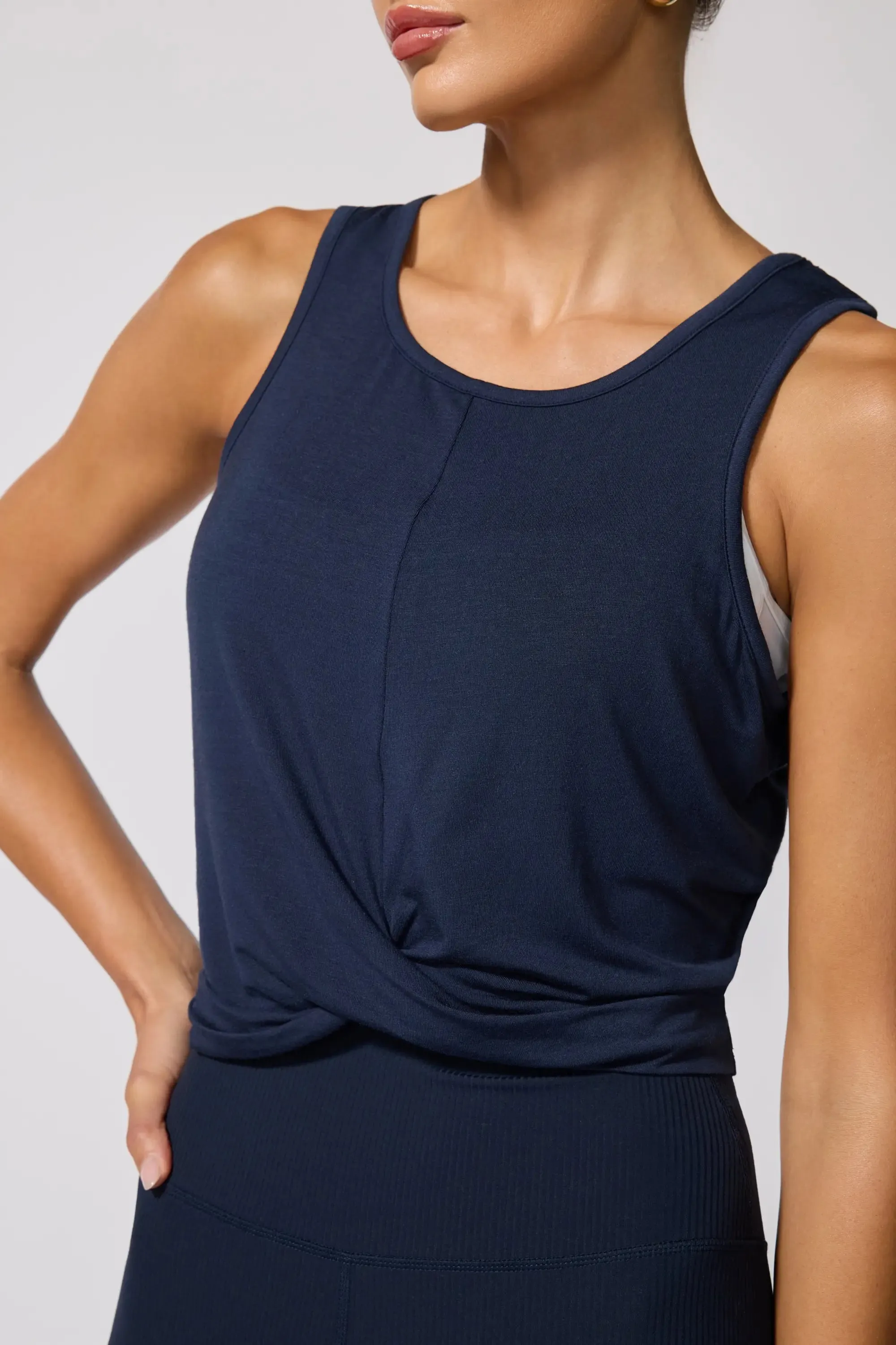 Twist Front Tank - Navy Blazer sold by MPG product image thumbnail 4