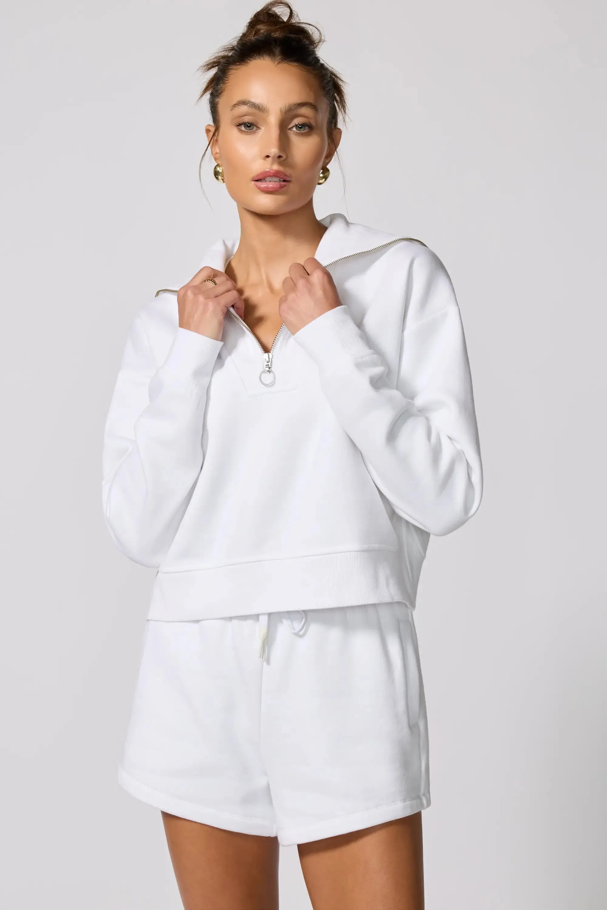 Luxefleece 1/4 Zip Sweatshirt - Brilliant White sold by MPG