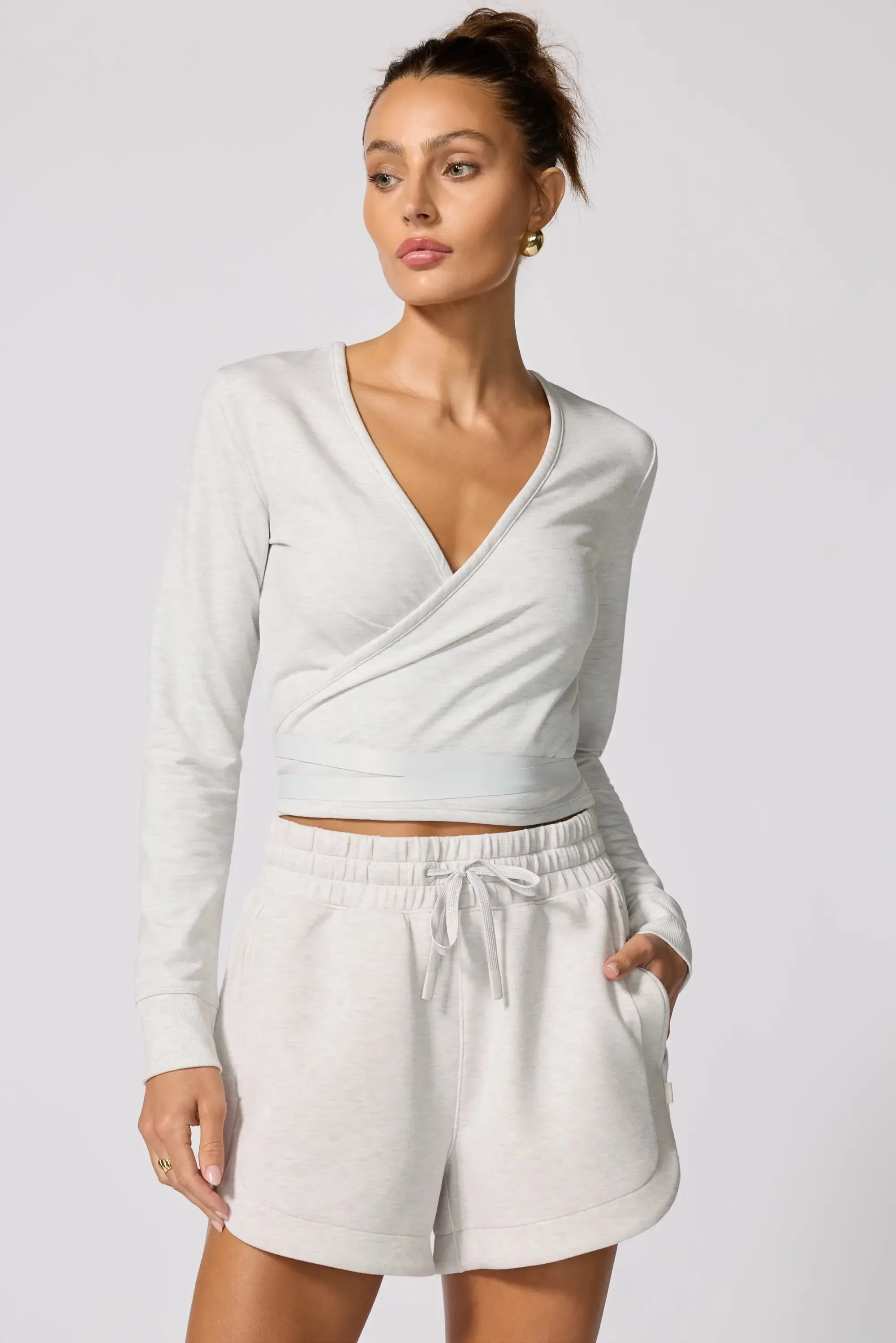 Cozy Fleece Ballet Wrap Sweatshirt - Htr Moonbeam sold by MPG product image thumbnail 2