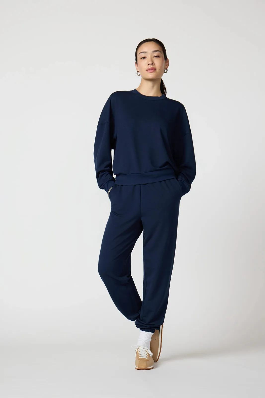 Cozy Fleece Boyfriend Sweatshirt - Navy Blazer sold by MPG product image thumbnail 5