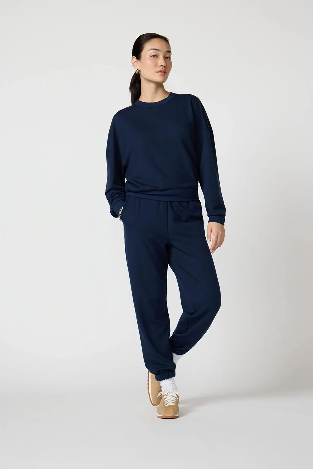 Cozy Fleece Boyfriend Sweatshirt - Navy Blazer sold by MPG product image thumbnail 2