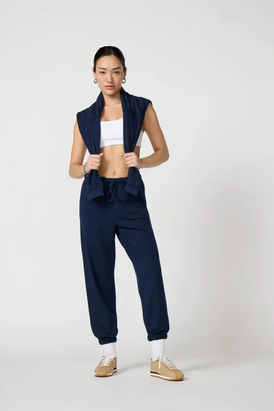 Cozy Fleece Boyfriend Sweatpant - Navy Blazer sold by MPG