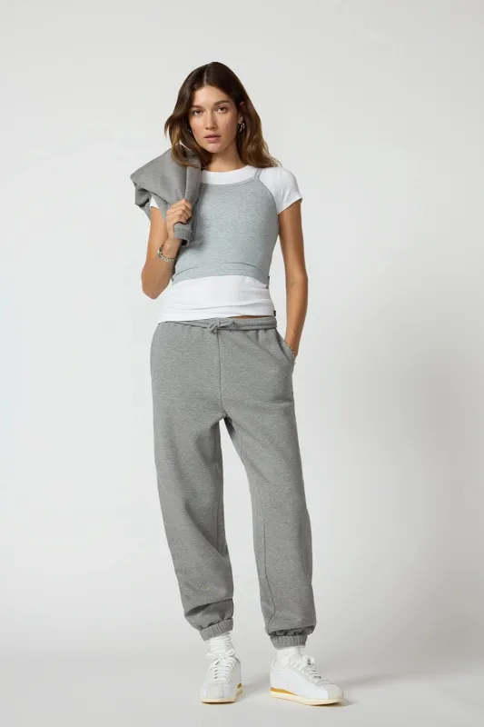 LuxeFleece Boyfriend Sweatpant - Htr Steel Grey sold by MPG