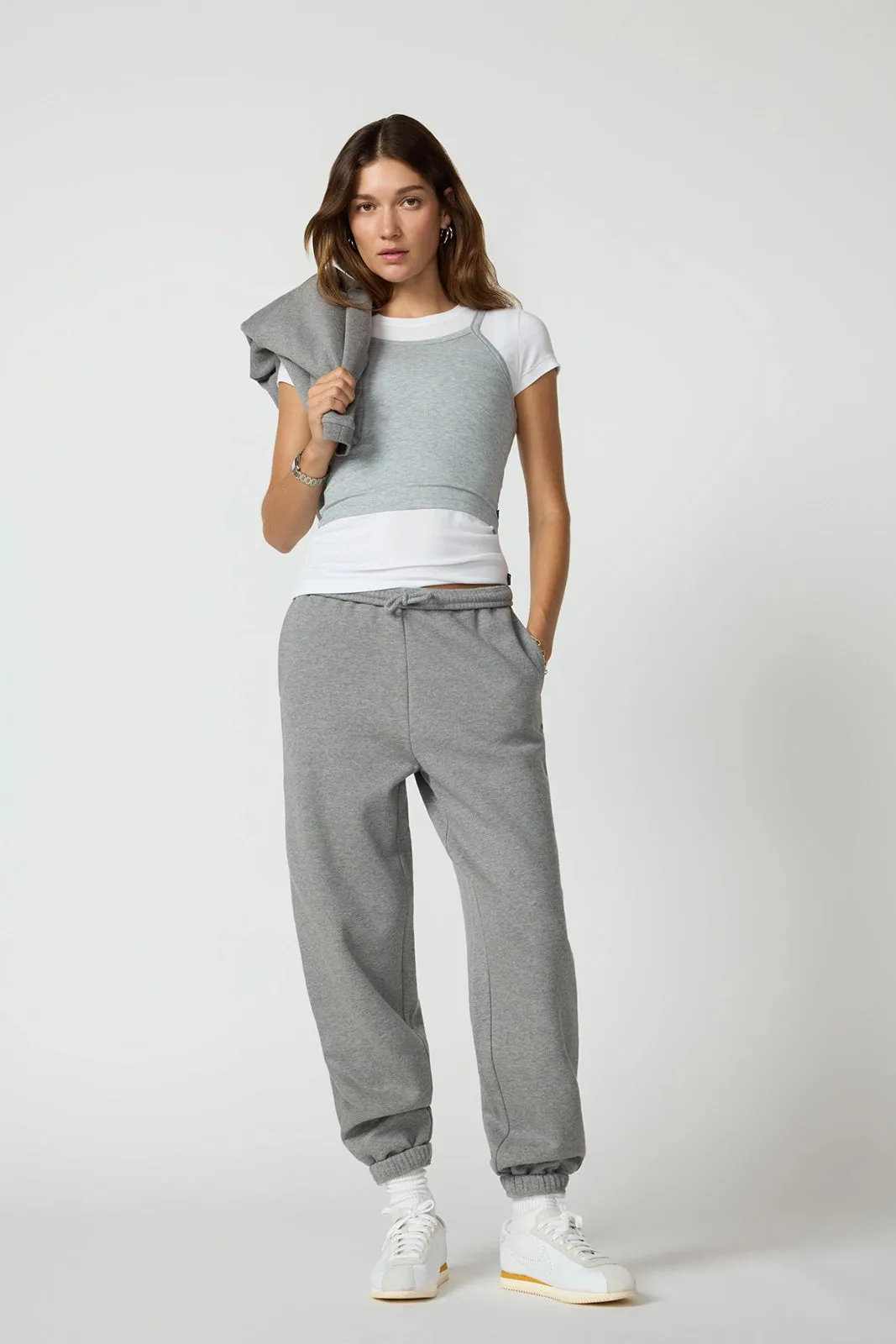 Luxefleece Boyfriend Sweatpant - Htr Steel Grey sold by MPG
