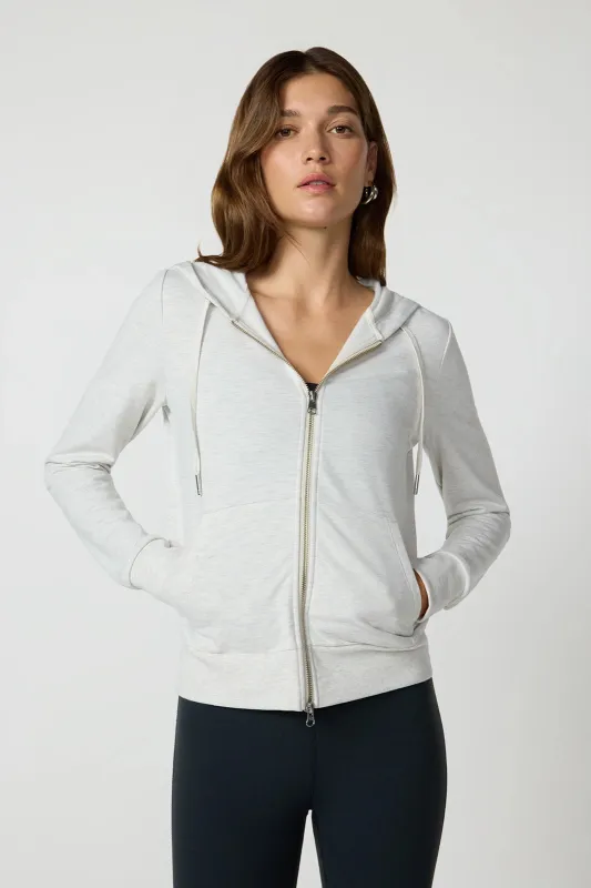 Cozy Fleece Full Zip Slim Hoodie - Htr Moonbeam sold by MPG